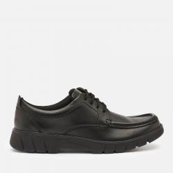 Clarks Branch Lace Youth School Shoes - Black Leather - UK 3 Kids
