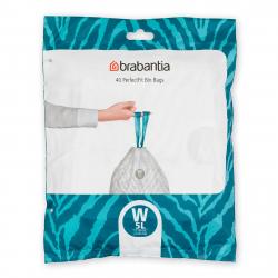 Brabantia PerfectFit Dispenser Bags - Pack W - 5L (40 Pack)