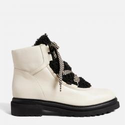 Ted Baker Mosie Leather and Faux Shearling-Blend Boots - UK 8
