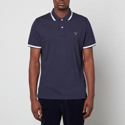 GANT Herringbone Cotton-Piqué Polo Shirt - M