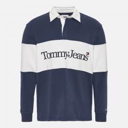 Tommy Jeans Cotton Serif Linear Rugby Top - L