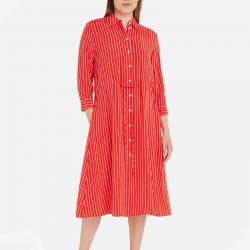 Tommy Hilfiger Striped Cupro Midi Shirt Dress - IT 36/UK 8