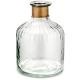Nkuku Chara Hammered Bottle - Clear Glass & Antique Brass - 15cm