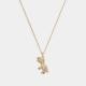 Coach Rexy Pendant Crystal and Gold-Tone Necklace
