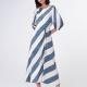Aligne Getson Humbug Stripe Satin Midi Dress - UK 6
