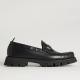 KARL LAGERFELD Mokassino Black Leather Loafers - UK 10