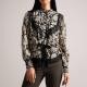 Ted Baker Alness Lace-Trimmed Chiffon Blouse - UK 6