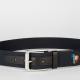 PS Paul Smith Zebra Leather-Trimmed Canvas Belt - W30