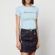 Fiorucci Ruched Logo-Embroidered Stretch-Modal T-Shirt - L