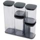 Joseph Joseph Podium 5-Piece Storage Jar Set With Stand - Grey