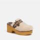 Coach Dylan Shearling, Jacquard and Leather Clogs - UK 7