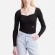 Calvin Klein Jeans Shiny Ribbed Jersey Bodysuit - XS