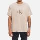 Calvin Klein Jeans Monologo Cotton-Blend Mineral Dye T-Shirt - XL