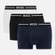 BOSS Bodywear Three-Pack Bold Stretch-Cotton Boxer Trunks - M