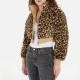Tommy Jeans Leopard-Print Faux Fur Cropped Puffer Jacket - M