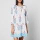 SZ Blockprints Priya Floral-Print Cotton-Gauze Dress - L