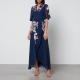 Hope & Ivy Gisela Embroidered Chiffon Midi Dress - UK 6