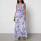 Hope & Ivy Breslin Floral-Print Chiffon Frill Maxi Dress - UK 8
