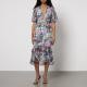 Hope & Ivy Hattie Frill Floral-Print Chiffon Midi Dress - UK 6