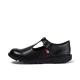 Kickers Youth Kick T Bar Leather Shoes - Black - 5
