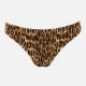 Damson Madder Leopard-Print Shirred Bikini Bottoms - UK 10