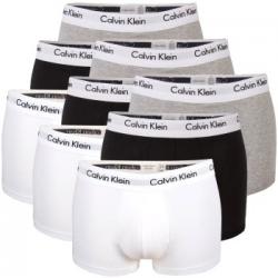 Calvin Klein Kalsonger 9P Cotton Stretch Low Rise Trunks Vit/Grå bomull Large Herr