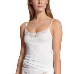 Calida Feminin Sense Spaghetti-Top Vit bomull Medium Dam