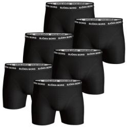 Björn Borg Kalsonger 6P Essential Shorts Svart bomull X-Large Herr
