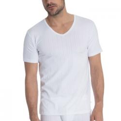 Calida Pure and Style V-shirt Vit bomull Medium Herr
