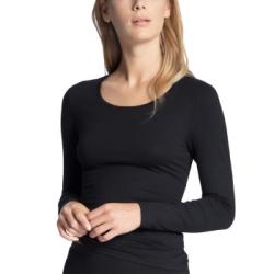 Calida Natural Comfort Top Long Sleeve Svart bomull Small Dam