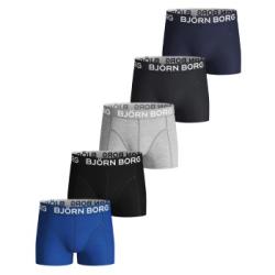 Björn Borg Kalsonger 5P Cotton Stretch Shorts For Boys Blå/Grå bomull 158-164