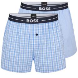 BOSS Kalsonger 2P Woven Boxer Shorts With Fly Blå bomull Large Herr