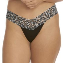 Hanky Panky Trosor 2P Classic Cotton Low Rise Thong Svart mönstrad bomull One Size Dam