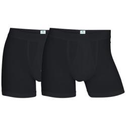 Dovre Kalsonger 2P Organic Cotton Boxer With Fly Svart ekologisk bomull Large Herr