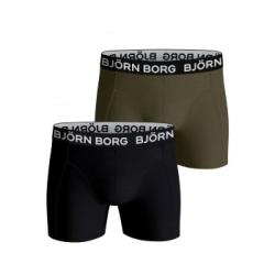 Björn Borg Kalsonger 2P Cotton Stretch Shorts 2112 Svart/Grön bomull Small Herr