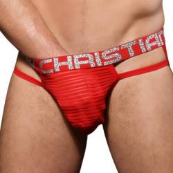 Andrew Christian Kalsonger Almost Naked Stripe Sexy Brief Röd polyester Small Herr