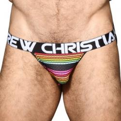 Andrew Christian Kalsonger Almost Naked Chill Stripe Jock Randig polyamid Medium Herr