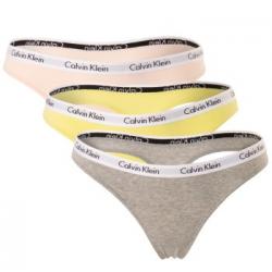 Calvin Klein Trosor 3P Carousel Thongs Rosa/Gul bomull Large Dam