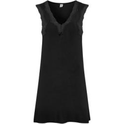 Damella Bamboo With Lace Nightdress Svart Bambu X-Large Dam