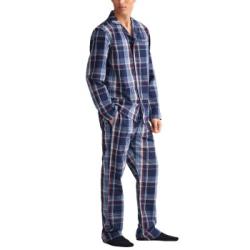 Gant Check Pajama Set Shirt And Pants Blå bomull Small Herr