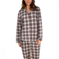 Lady Avenue Cotton Flannel Pyjamas Röd/Grön bomull Large Dam