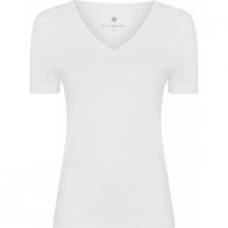 JBS of Denmark Bamboo V-neck Women Slim T-shirt Vit X-Small Dam