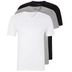 BOSS 3P V-Neck Classic T-shirt Vit/Grå bomull Medium Herr