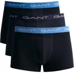 Gant Kalsonger 3P Cotton Trunks Svart/Blå bomull Large Herr