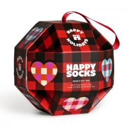 Happy Sock Bauble Sock Gift Set Strumpor Röd Mönstrad modal Strl 36/40
