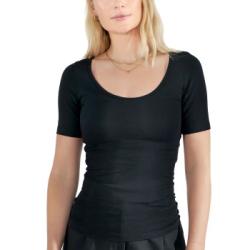 Bread and Boxers T-Shirt Scoop Neck Svart ekologisk bomull X-Small Dam