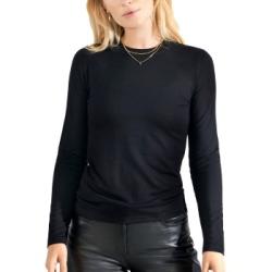 Bread and Boxers Long Sleeve Soft Fiber T-Shirt Svart viskos X-Large Dam