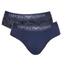 Armani Cotton Stretch Print Briefs Kalsonger 2P Blå Mönstrad bomull Small Herr