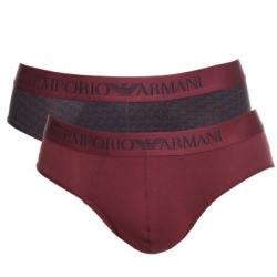 Armani Cotton Stretch Print Briefs Kalsonger 2P Röd Mönstrad bomull Medium Herr