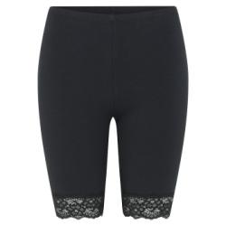 Decoy Mid-length Capri Leggings With Lace Svart ekologisk bomull Medium Dam